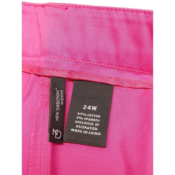 New Directions Womens Capri Jeans Pink Fuchsia Barbie Stretch Sz 24W - Picture 6 of 7